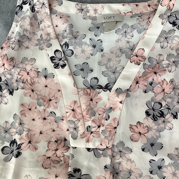 EUC AnnTaylor sleeveless pink and grey top size XL - Picture 7 of 7